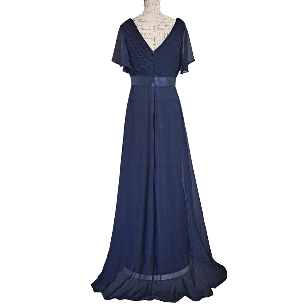 SOLD Ever Pretty navy blue long formal A line maxi prom Bridesmaid dress XL - Picture 12 of 17